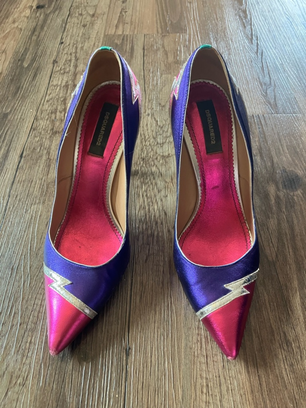 Dsquared2 Rare Lighting Bolt Leather Heels